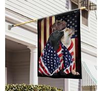 Bannière de jardin Trois Labradors Retrievers patriotiques américains