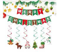Bannière de joyeux Noël - Bannière de Noël intérieure, ensemble de décoration de Noël pour plafond | Décoration de boucle de joyeux Noël Décoration d'anniversaire de vacances de Noël pour la