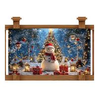 Bannière de joyeux Noël - Grande bannière de 400 x 180 cm pour décoration saisonnière, design hivernal, matériaux résistants aux agents atmosphériques, finition robuste pour usage intérieur et