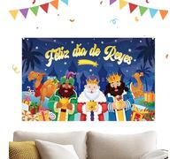 Bannière de la Fête des Rois - Décoration Festive 180x150 cm | Toiles de pour Photographie de Fête,Pour Noël Église École Événements Bureau Maison Réunions Familiales Fêtes