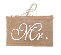 Bannière de Mariage en Jute 2 Pièces, Style Vintage pour Chaises | Impression Alphabétique, Fixation Facile, Décor Réutilisable, pour Photos de Mariage et Arrière-cour