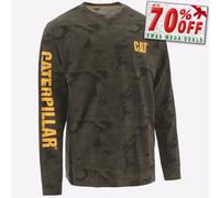 Bannière De Marque Caterpillar T-Shirt À Manches Longues Casual Pour Hommes Vert