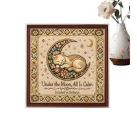 Bannière de , motif moderne apaisant chat lune - Tissu de d'intérieur festif, pour salon, chambre à coucher, salle à manger, fête, réunion de , anniversaire, fête des mères