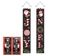 Bannière De Noël - 180x30cm Merry Christmas Porch Sign - Multicolored Tissu En Tissu Accroché Des Drapeaux | Décor De Porte De Vacances | Rideau De Fenêtre Extérieur | Décoration D'entrée De La Fête