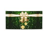 Bannière de Noël avec boules et cloches dorées, bannière extérieure/intérieure, décoration pour anniversaire, fête, mariage, festival, Halloween