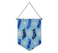 Bannière de Noël bleue Merry Christmas pour mur avec tige télescopique pour porte, murs, fenêtres, jardins, cour suministros para fiesta de a?o nuevo