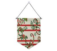 Bannière de Noël caméléon ludique rouge et vert pour mur avec tige télescopique, décorations de fête d'extérieur pour portes, murs, fenêtres, jardins, banderines de cour pour fêtes