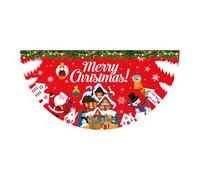 Bannière de Noël - Étanche pour l'extérieur - Drapeau de fête en forme de demi-éventail - Décoration festive vivante - Design saisonnier facile à tenir - Bannière idéale pour l'intérieur, la cour
