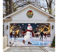 Bannière de Noël pour Porte de Garage, Couverture de Porte de Garage de Noël, Grande Toile de Fond Décoration Murale pour Portes de Vacances, Décoration de Noëls pour la Veille de Noëls