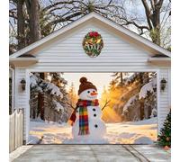 Bannière de Noël pour Porte de Garage, Couverture de Porte de Garage de Noël, Grande Toile de Fond Décoration Murale pour Portes de Vacances, Décoration de Noëls pour la Veille de Noëls