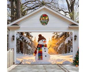 Bannière de Noël pour Porte de Garage, Couverture de Porte de Garage de Noël, Grande Toile de Fond Décoration Murale pour Portes de Vacances, Décoration de Noëls pour la Veille de Noëls