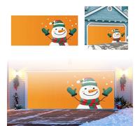 Bannière de Noël pour Porte de Garage, Décoration de Noël Extérieure Grand Format avec Père, Facile à Installer pour Décor de Maison et Jardin Festif (Jaune)