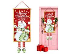 Bannière De Noël Pour Porte D'Entrée - Arrière-plan Hiver Fêtes,Bannière De Porte D'Entrée Famille De Bonhommes De Neige,Pour Intérieur Extérieur Ferme Porche Maison Cuisine Jardin Patio et Mur