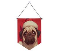 Bannière de Noël rouge Carlin Do pour mur avec tringle télescopique pour décoration de terrasse, porte, mur, fenêtre, jardin, cour banderitas para fiestas