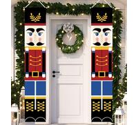 Bannière de Noël soldat casse-noisette - 183 x 30,5 cm, design coloré, utilisation en intérieur et en extérieur, décoration de vacances festive pour la maison, la cour, le porche et la fête