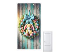 Bannière de Pâques joyeuses | 90 x 180 cm Décoration printanière imperméable, lapin mignon décoration de porte, pour bureau, salle de erme, entrée, jardin, fête de printemps