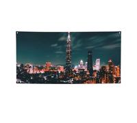 Bannière de paysage de Taipei, bannière extérieure/intérieure, décoration pour anniversaire, fête, mariage, festival, Halloween