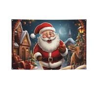 Bannière de Père Noël zoom pour fête d'anniversaire - Décoration de fond - Bannières et panneaux - Décoration murale - Bannière de fête - 180 x 119 cm