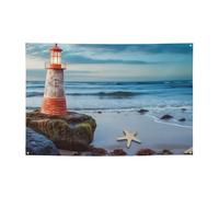 Bannière de plage en forme d'étoile de mer, phare, décoration de fête, drapeau pour fête d'anniversaire, photographie de fond, bannières et panneaux de décoration murale, bannière de fête, fournitures