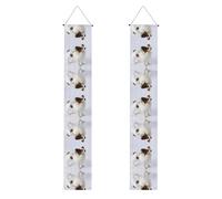 Bannière de porche à imprimé papillon blanc - Décorations de fête polyvalentes et durables, parfaites pour porte d'entrée, terrasse et mur