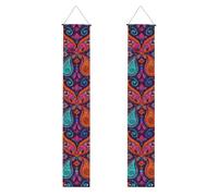 Bannière de porche à motif cachemire imprimé pour remise de diplôme, panneau avant, drapeaux à suspendre, décorations de fête, pour porte extérieure et intérieure