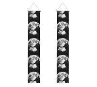 Bannière de porche à suspendre avec inscription « Wolves Love Under The Moon » - Bannière de porte « Happy Birthday » - Bannière de porte d'entrée pour fête de bienvenue - Décoration intérieure et
