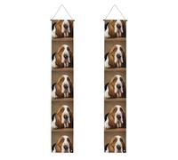 Bannière de porche à suspendre pour basset hound - Bannière « Happy Birthday » - Bannière de fête - Fond photo - Panneaux de porte d'entrée pour fête de bienvenue - Décoration intérieure et extérieure