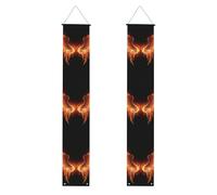 Bannière de porche avec ailes d'angle de feu pour porte d'entrée - Drapeau saisonnier de vacances - Bannière de bienvenue pour intérieur et extérieur - Décorations de remise de diplôme - Classe de