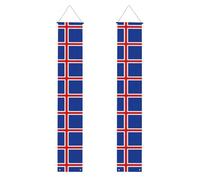 Bannière de porche avec drapeau WZYWHJ de l'Islande - Décoration murale à suspendre - Pour extérieur et intérieur - 30,5 x 180,3 cm