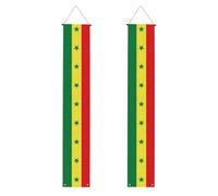 Bannière de porche avec drapeau WZYWHJ du Sénégal - Décoration murale à suspendre - Pour extérieur et intérieur - 30,5 x 180,3 cm