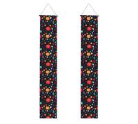 Bannière de porche avec fleurs de citrouille - Décoration extérieure double face pour fête, panneau de jardin étanche pour réalisation importante - Célébration de la maison