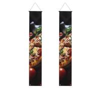 Bannière de porche avec impression de saucisses alléchantes pour remise de diplôme, drapeaux à suspendre, décorations de fête, pour porte extérieure et intérieure