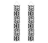 Bannière de porche avec impression vache noire et blanche - Décorations de fête polyvalentes et durables, parfaites pour porte d'entrée, terrasse et mur