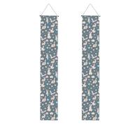 Bannière de porche avec imprimé lapin mignon de dessin animé, panneau avant, drapeaux à suspendre, décorations de fête, pour porte extérieure et intérieure