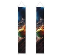 Bannière de porche avec imprimé Lightning Tennis pour remise de diplôme, panneau avant, drapeaux à suspendre, décorations de fête, pour porte extérieure et intérieure