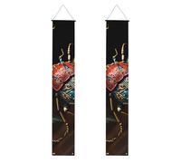 Bannière de porche colorée à imprimé coccinelle, panneau avant, drapeaux à suspendre, décorations de fête, pour porte extérieure et intérieure