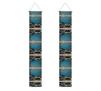 Bannière de porche d'automne avec vue sous-marine sur l'océan, bannières en polyester, utilisation intérieure et extérieure, facile à accrocher et réutilisable