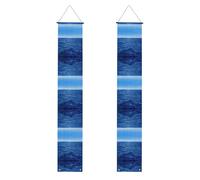 Bannière de porche d'automne imprimée océan bleu, bannières en polyester, utilisation en intérieur et en extérieur, facile à accrocher et réutilisable