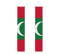 Bannière de porche de remise de diplôme avec drapeau BROLEO des Maldives - Décoration de porte, pour extérieur et intérieur - 30,5 x 180,3 cm