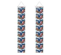 Bannière de porche de remise de diplôme avec motif Père Noël WHJSHOP - Décoration de porte, pour extérieur et intérieur - 30,5 x 180,3 cm