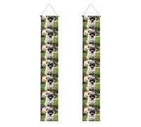 Bannière de porche de remise de diplôme BROLEO amusante avec imprimé chien carlin joyeux - Bannière décorative pour extérieur et intérieur - 30,5 x 180,3 cm