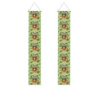 Bannière de porche de remise de diplôme BROLEO avec imprimé écureuil de dessin animé pour extérieur intérieur cour fête 30,5 x 180,3 cm