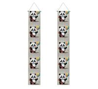 Bannière de porche de remise de diplôme BROLEO avec imprimé panda rouge, pour extérieur et intérieur, cour, fête, 30,5 x 180,3 cm