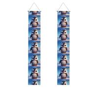 Bannière de porche de remise de diplôme BROLEO avec imprimé pingouin mignon pour extérieur intérieur cour fête 30,5 x 180,3 cm