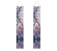 Bannière de porche de remise de diplôme BROLEO Cherry Blossoms In The Water Prints Bannière décorative pour extérieur intérieur cour fête 30,5 x 180,3 cm
