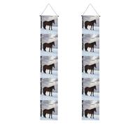 Bannière de porche de remise de diplôme BROLEO cheval nature hiver impression bannière décoration bannière panneau de porte, pour extérieur intérieur cour fête 30,5 x 180,3 cm