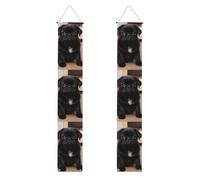 Bannière de porche de remise de diplôme BROLEO chiots imprimés carlin bannière décorative bannière de porte, pour extérieur et intérieur, cour, fête, 30,5 x 180,3 cm