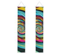 Bannière de porche de remise de diplôme BROLEO en spirale illusion d'optique Impression GIF Bannière décorative pour extérieur intérieur cour fête 30,5 x 180,3 cm
