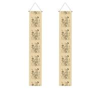 Bannière de porche de remise de diplôme BROLEO Floral Herbes Botanique Gravure Impressions Décor Bannière Panneau de porte, pour extérieur et intérieur, cour, fête, 30,5 x 180,3 cm