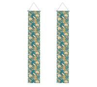 Bannière de porche de remise de diplôme BROLEO paon oriental sur arbre fleuri - Bannière décorative pour extérieur et intérieur - 30,5 x 180,3 cm